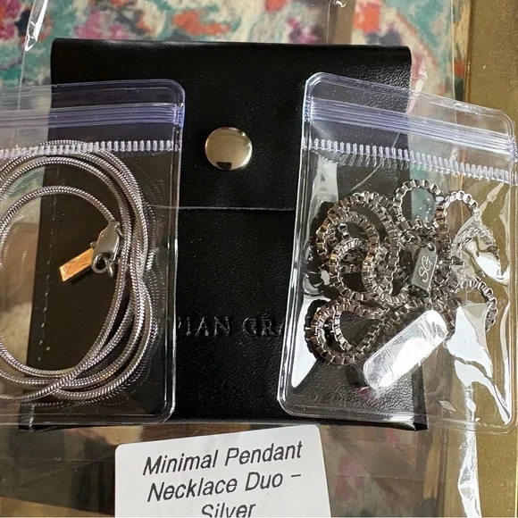 NEW Sylvian Grant minimal pendant necklace duo - Picture 7 of 9